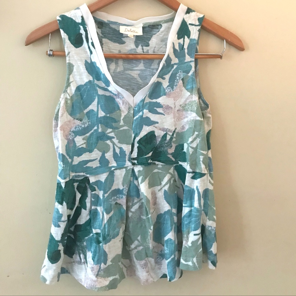 Patterned Peplum Top - Deletta from Anthropologie